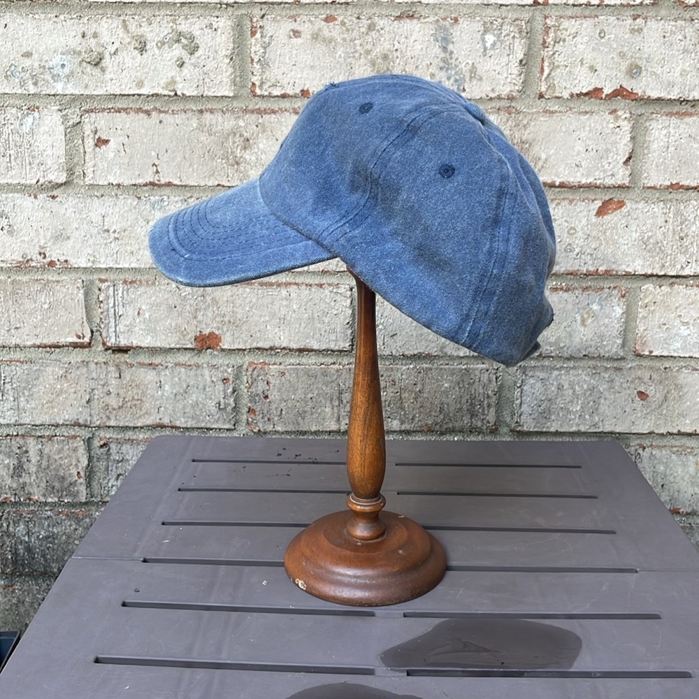 Denim blue baseball cap distressed